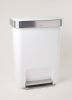 Simplehuman Afvalemmer Rectangular Met Liner Pocket Kunststof 45 Liter Wit online kopen