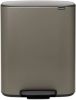 Brabantia Bo Pedaalemmer 2 X 30 Liter Met 2 Kunststof Binnenemmer Platinum online kopen