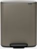 Brabantia Bo Pedaalemmer 60 Liter Met Kunststof Binnenemmer Platinum online kopen