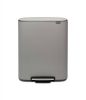 Brabantia Bo Pedaalemmer 2 X 30 Liter Met 2 Kunststof Binnenemmer Mineral Concrete Grey online kopen