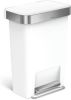 Simplehuman Afvalemmer Rectangular Met Liner Pocket Kunststof 45 Liter Wit online kopen