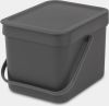 Brabantia Sort & Go Afvalemmer 6 Liter Dark Grey online kopen