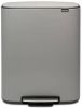 Brabantia Bo Pedaalemmer 2 X 30 Liter Met 2 Kunststof Binnenemmer Mineral Concrete Grey online kopen