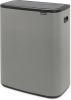 Brabantia Bo Touch Bin Afvalemmer 2 X 30 Liter Met 2 Kunststof Binnenemmers Mineral Concrete Grey online kopen