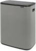 Brabantia Bo Touch Bin Afvalemmer 2 X 30 Liter Met 2 Kunststof Binnenemmers Mineral Concrete Grey online kopen