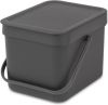 Brabantia Sort & Go Afvalemmer 6 Liter Dark Grey online kopen