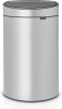 Brabantia Touch Bin Afvalemmer 40 Liter Met Kunststof Binnenemmer Metallic Grey online kopen